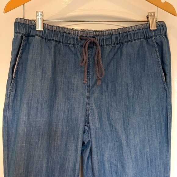 Life in Progress Denim Chambray Joggers Drawstring Pockets Pants S - Picture 7 of 9